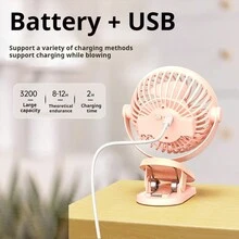 New Clip Fan, Mini Portable, 3 Modes (Hanging/Clipping/Desktop), USB Rechargeable, 12Hrs Runtime, Brushless Quiet Motor <30dB, 3 Speed Levels, 720° Rotation, Essential For Home/Kitchen/Bathroom/Bedroom/Balcony/Office/Business/Tent/Class/Dorm/Library/Theater/Travel/Outdoor, Multiple Colors, Great Gift For Boys/Girls/Boyfriends/Girlfriends/Couples/Husbands/Wives, Best Birthday/Valentine's/Easter/Summer Present