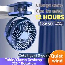 New Clip Fan, Mini Portable, 3 Modes (Hanging/Clipping/Desktop), USB Rechargeable, 12Hrs Runtime, Brushless Quiet Motor <30dB, 3 Speed Levels, 720° Rotation, Essential For Home/Kitchen/Bathroom/Bedroom/Balcony/Office/Business/Tent/Class/Dorm/Library/Theater/Travel/Outdoor, Multiple Colors, Great Gift For Boys/Girls/Boyfriends/Girlfriends/Couples/Husbands/Wives, Best Birthday/Valentine's/Easter/Summer Present