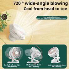 New Clip Fan, Mini Portable, 3 Modes (Hanging/Clipping/Desktop), USB Rechargeable, 12Hrs Runtime, Brushless Quiet Motor <30dB, 3 Speed Levels, 720° Rotation, Essential For Home/Kitchen/Bathroom/Bedroom/Balcony/Office/Business/Tent/Class/Dorm/Library/Theater/Travel/Outdoor, Multiple Colors, Great Gift For Boys/Girls/Boyfriends/Girlfriends/Couples/Husbands/Wives, Best Birthday/Valentine's/Easter/Summer Present