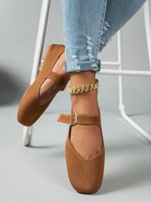 Nouvelles Mocassins plates, décontractées et décontracté à bout rond de unicolore pour femmes