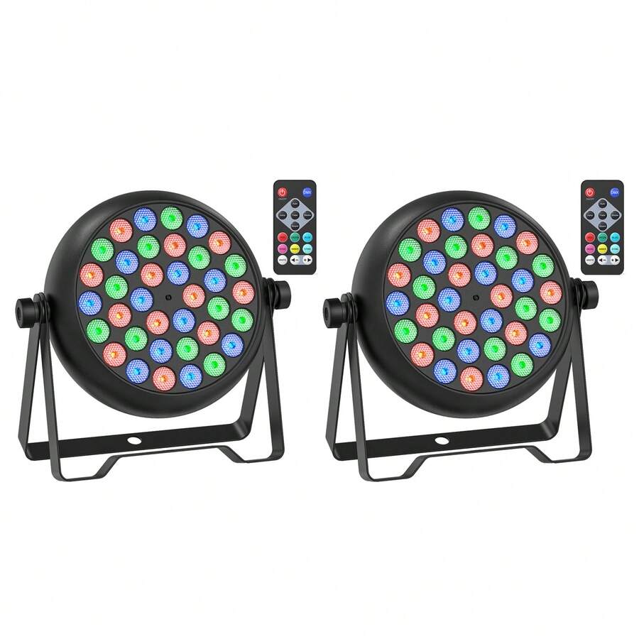 15W Stage Par Light 36 RGB LED With Remote Controller DMX512 Sound Control For Home Carnival Party Musical Show Wedding Club Bar KTV Disco DJ - 2個 - 查看 1