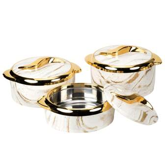 3pcs/Set Elegant Insulated Food Warmer Set With Lids - Stainless Steel Containers For Hot & Cold Dishes, Perfect For Buffets & Hot Pots, Includes 50.72oz, 67.63oz, 84.54oz Sizes Christmas Gift,School Supplies