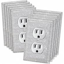 Shiny Silver Rhinestone Wall Plate Cover Decorative Light Switch Cover Bling Rhinestones Switch Covers Wall Plate Cover