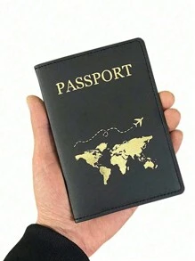 1 pièce Étui de passeport en PU créatif avec porte-billet, étui de passeport mode pour voyage de vacances, protection de l'étui de passeport