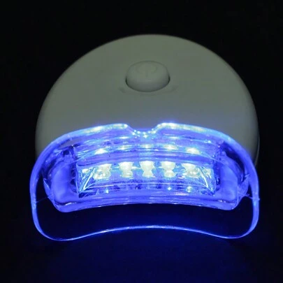 迷你牙齿美白仪 5 个 LED 灯，白色和蓝色