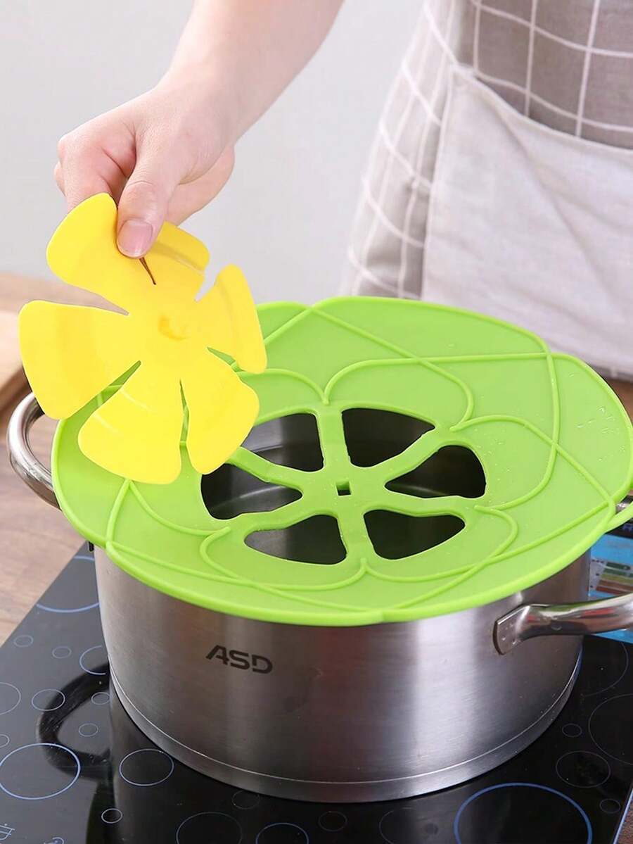 1 nắp đậy chống tràn nắp nồi, nắp bảo vệ chống sôi bằng silicon dày, nắp chống tràn, dụng cụ nhà bếp đa chức năng - Nhiều màu - Xem 1