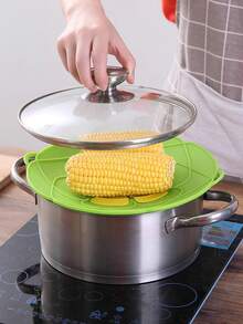 1 nắp đậy chống tràn nắp nồi, nắp bảo vệ chống sôi bằng silicon dày, nắp chống tràn, dụng cụ nhà bếp đa chức năng - Nhiều màu - Xem 9