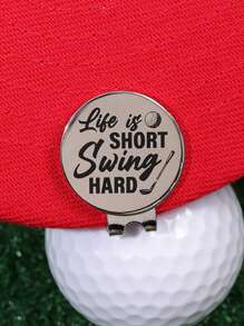 1/12Pcs Golf Ball Marker Golf Hat Clip Magnetic Alloy Marker Golf Accessories Golf Clubs, Golf Poses, Golf Cart, Juice, Fun Text, Lucky Gift For Golfers - Multicolor - View 3