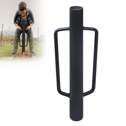 VA-Cerulean Post Driver, Ø 76 Mm/Ø 140 Mm, Hand Ram Made Of Steel With Non-Slip Handle, Post Driver For Compacted Fence Wood