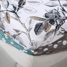 3 件套 100% 涤纶超细纤维花卉和几何印花床上用品套装（1 件床裙 + 2 件枕套）不含枕芯 - 五彩繽紛 - 查看 5