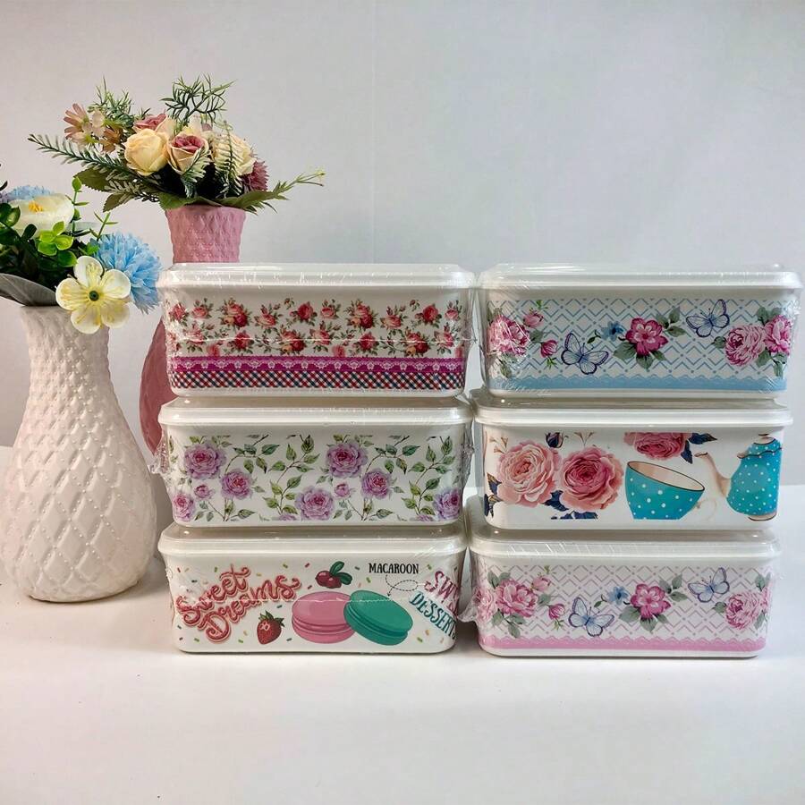 4pcs Rectangular Food Storage Containers Set For Refrigerator & Microwave, Reusable Containers For Storing Vegetables, Fruits, Spices, Butter Etc.