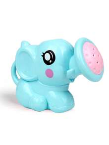 1个卡通大象浇水壶洗澡玩具 - 粉色/蓝色，适合18个月以上儿童，0-6岁儿童洗澡和沙滩玩具