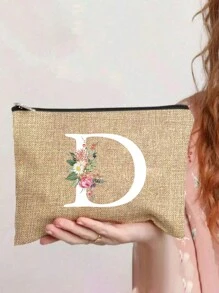 1 túi đựng mỹ phẩm in chữ cái A-Z, quà tặng cho bé gái, túi đựng đồ in họa tiết chữ cái tối giản phong cách retro dễ thương, túi trang điểm, túi đựng đồ nhỏ, túi đựng đồ vệ sinh cá nhân, ví cầm tay, túi đựng đồ gấp gọn nhẹ, túi mua sắm tối giản, ví cầm tay quà tặng giáo viên, túi đựng đồ cho y tá/bác sĩ/giáo viên, thích hợp để đựng đồ trang điểm cá nhân khi đi du lịch, túi đựng mỹ phẩm, túi đựng đồ trang điểm. - Màu Khaki - Xem 35
