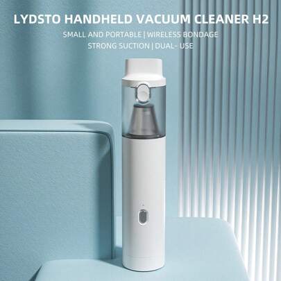 Aspiradora de mano Lydsto H2 con succión de 16000Pa, eficiencia de recolección de polvo del 90%, sistema de doble filtración con eficiencia de filtración >99.5%, el elemento filtrante es lavable con agua, cepillo 2 en 1 adecuado para diferentes escenarios, tamaño pequeño de 55*265mm fácil de transportar