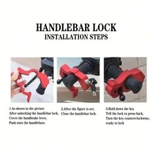 1pc Heavy Duty Anti-Theft Motorcycle/Bicycle Handlebar Lock - Secure Throttle And Handles, Fit For Bicycle/Motorcycle/ATV
