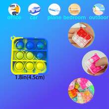 30 件节日装饰迷你流行爆笑玩具包包派对礼物，硅胶挤压流行爆笑松散感官玩具，流行钥匙扣泡泡玩具派对包包填充物，流行背包挂件 - 彩色 - 查看 2