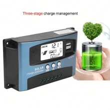 MPPT 100A Solar Charge Controller With LCD Display And Dual USB Port 12V And 24V - Màu xanh lam - Xem 3