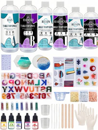 Epoxy Resin Kit For Beginners, Resin Kit With Resin Molds, Crystal Clear Art Casting Resin For DIY Resin