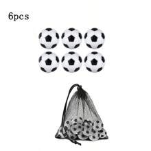 6/8/10pcs 32mm Mini Soccer Ball Accessories For Foosball Tables, Hexagon Shape, Black (Includes Black Storage Net Bag)