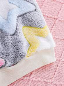 2pcs Babies' Star Pattern Fluffy Knit Sweater And Pants Set, Autumn Winter - Light Grey - View 5