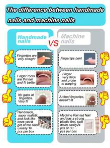 10pcs Handmade Press On Nails - Multicolor - View 10