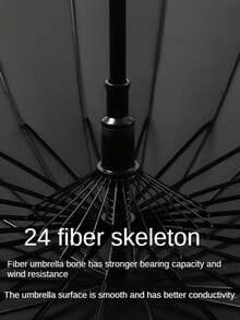 1pc 24-Bone Long Shank Umbrella, Automatic Open Golf Umbrella, Unisex Windproof Umbrella - Default - View 8