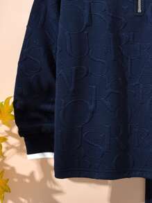 Vihyde 2pcs/Set Boys Vintage Zip Collar Long Sleeve Polo Shirt & Cuffed Pants