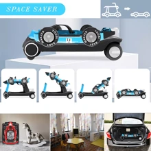 4-In-1 Baby Walker Folding Infant Walker Adjustable Toddler Activity Center Fast - Blue - View 5