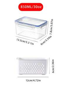 12 件（6 件盒子 + 6 件篮子）带盖双层密封食品储存容器，可重复使用且防漏的食品容器，适用于肉类、水果和蔬菜、厨房整理、厨房储藏、厨房整理器、厨房整理器、储存物品、厨房、储藏、整理器、整理器、整理器、抽屉整理器、旅行、厨房用品、厨房用具、厨房工具、厨房用品、家居装饰、圣诞礼物、家居礼物、房间装饰 - 850ml - 查看 10