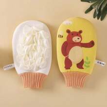 1 pièce Boule de bain de gant de bébé de bande dessinée, utilisation double face, frottage, production riche de mousse, produits de salle de bain pour bébés et enfants