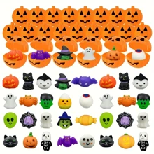 南瓜壳配麻糬鱿鱼玩具迷你可爱麻糬挤压玩具麻糬玩具节日派对最受欢迎礼物 - 款式随机（颜色款式配件随机） - 彩色 - 查看 1