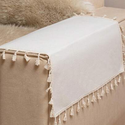 Tokoto 1 块桌布，波西米亚现代亚麻餐桌垫，方形桌布适合节日装饰、派对庆典、餐厅、厨房、卧室、酒店、小桌子、床头柜、沙发、玄关柜，四季皆宜