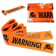 Halloween Decoration 1pc Halloween Warning Caution Tape Sign - Ghost Party Decorations And Witch Balloons - Halloween Window Decorations Danger Barricade Prop - Multicolor - View 2