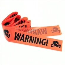 Halloween Decoration 1pc Halloween Warning Caution Tape Sign - Ghost Party Decorations And Witch Balloons - Halloween Window Decorations Danger Barricade Prop - Multicolor - View 3
