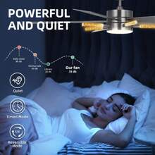 60 Inch Modern Chandelier Ceiling Fan With Light And Remote Crystal Rod Ceiling Fan With 3-Blades,6-Speed For Indoor - Silver - View 8