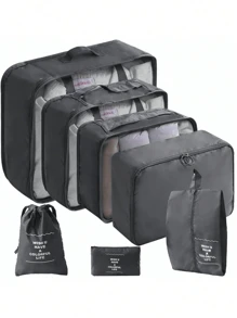7 pièces de sacs de rangement pour vêtements avec monogramme, sac de voyage organisateur, ensembles de cubes d'emballage, ensembles de sacs de rangement pour valise. Fournitures scolaires, articles essentiels pour la chambre d'étudiant. Pour rouge à lèvres, pinceau, produits de soins de la peau, téléphone portable, pièces, petits articles. Pour la maison, les cadeaux, les vacances et les festivals d'Halloween et de Noël. Usage multifonctionnel, ambiance bohème