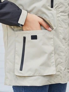 3 合 1 女式可拆卸连帽冬季夹克，防风、防水、保暖，适合徒步旅行、旅游、钓鱼、滑雪、户外工作 - 白色 - 查看 6