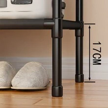 1 closet de doble multifuncional de 3 capas, soporte de acero inoxidable, gran capacidad, almacenable ropa, zapatos, juguetes, etc.navidad - Negro - Ver 7
