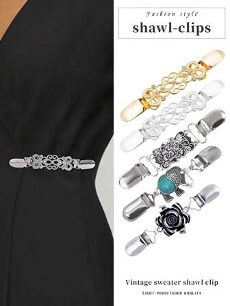 1入復古針織衣卡肩夾,毛衣披肩扣,洋裝披風扣,服飾配件