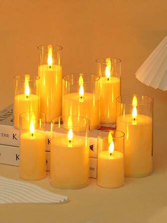 1Pc/3Pcs Pure White Flameless Candles, Battery-Powered Candles, Flickering LED Pillar Candles, Suitable For Daily Festivals, Valentine's Day, Wedding, Friends Gathering Decorative Lights, Three Cream White Christmas Table Wedding Proposal Decorative Lights.