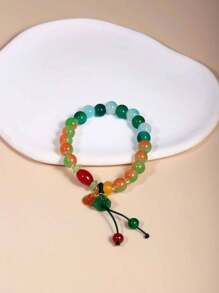 1 Pulsera Con Cuentas De Cristal, Diseño Sencillo Y Único, Estilo De Niña Dulce, Bestie A Juego