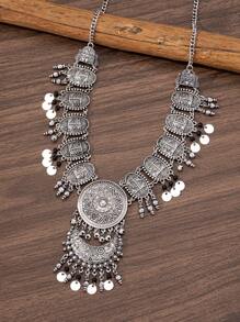 1 chiếc vòng cổ mặt dây chuyền đồng xu Baroque Retro, vòng cổ Bohemian cổ điển cao cấp dành cho phụ nữ, phụ kiện du lịch thường ngày - Nhiều màu - Xem 5