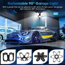 LED Garage Lights 2 Pack, 30000LM Deformable Garage Light Ceiling LED Shop Lights, 150W E26/E27 LED Light Garage Lighting With 6 Adjustable Panels Garage Bulb For Basement, Attic - 2 PCS - View 7