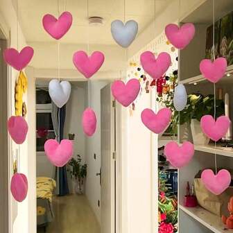 Door Decorations, Door Curtains, Cute Pink Heart Curtains, Partition Curtains, Valentine's Day Heart-Shaped Decorations, Valentine's Day Gifts, Party Supplies