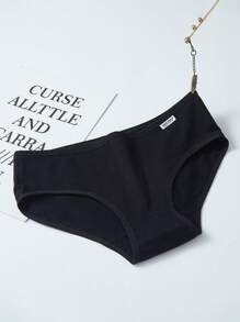 5 件装女士和女孩时尚纯色基本款舒适中腰三角裤 - 彩色 - 查看 5