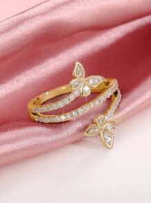 1 PC Elegant Cubic Zirconia Butterfly Ring For Women For Wedding Engagement Jewelry Valentine's Day