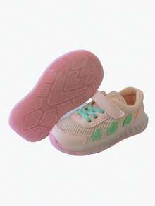 全新软底防滑时尚婴儿学步鞋，透气网眼鞋面，舒适钩环扣，适合 1-3 岁女孩和男孩，春秋季 - 粉色 - 查看 7