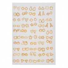 50 Pairs Assorted Rhinestone Star, Music Note, Bow Plastic Earrings Set For Girls, Random Color & Style, No Box, Suitable For Birthday Party - Multicolor - View 11