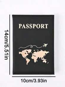 1 pièce Étui de passeport en PU créatif avec porte-billet, étui de passeport mode pour voyage de vacances, protection de l'étui de passeport