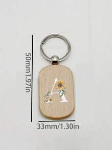 1 件雏菊字母 A-Z 图案木质钥匙扣、首字母木质吊坠、可雕刻的创意小礼物、包包吊坠、木质标签、钥匙扣、戒指、雕刻空白木板、DIY 配件 - 杏色 - 查看 9